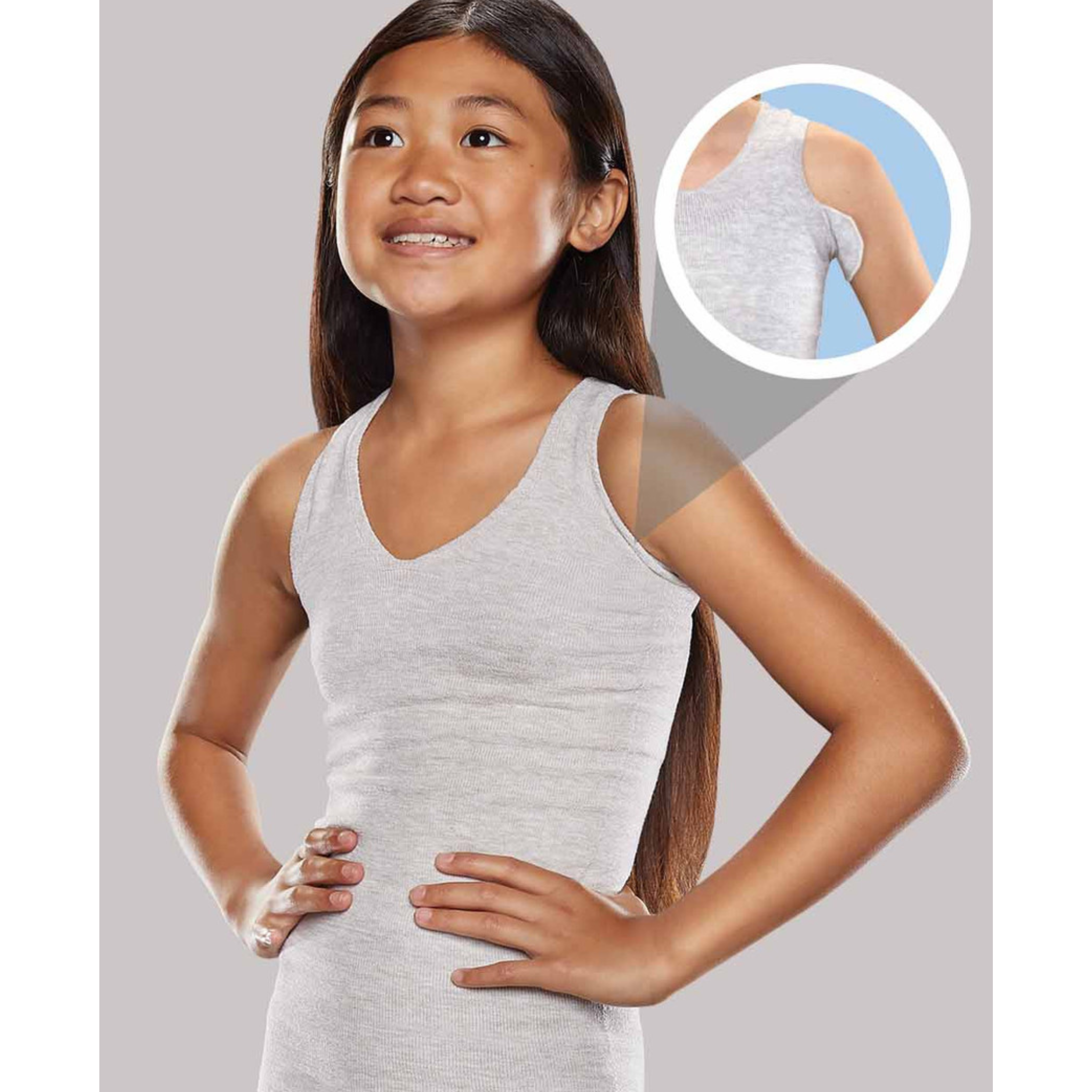 Knit-Rite - Unisex Seamless Vest Torso Interface for Brace  - V-Neck with Left Axilla Flap CLEARANCE