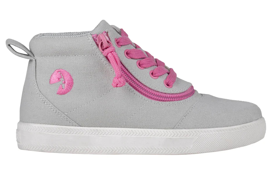 Billy Footwear (Toddlers) DR Fit  - Short Wrap High Top DR Canvas Grey / Pink