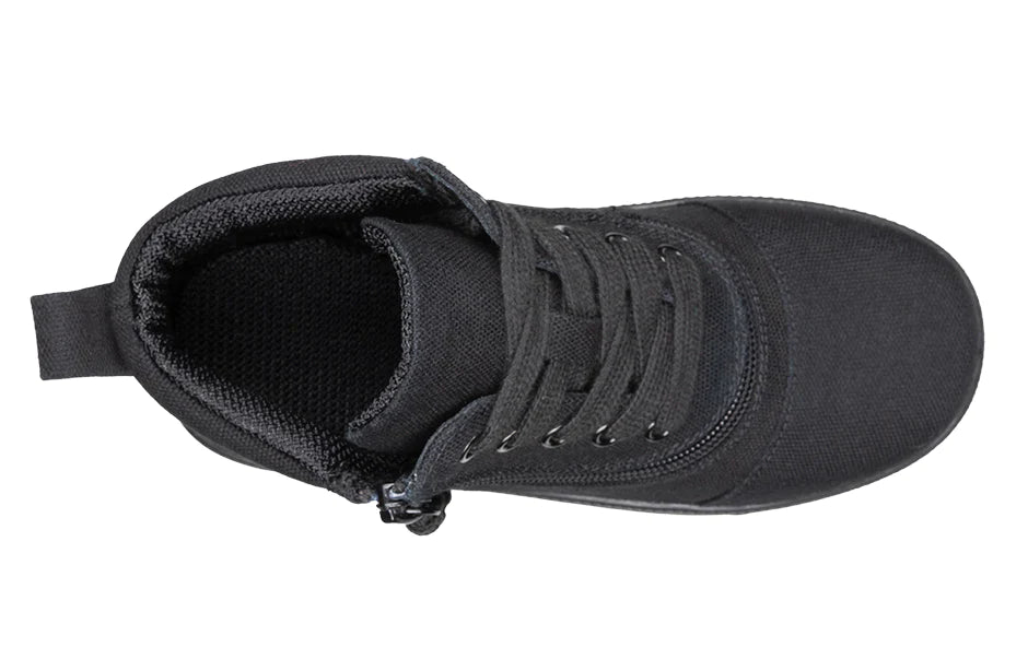 Billy Footwear (Toddlers) DR Fit - Short Wrap High Top DR Canvas Black to the Floor