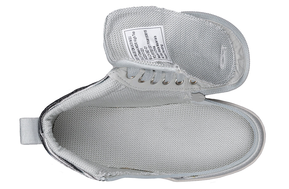 Billy Footwear (Toddlers) DR Fit - High Top DR Canvas Silver Streak