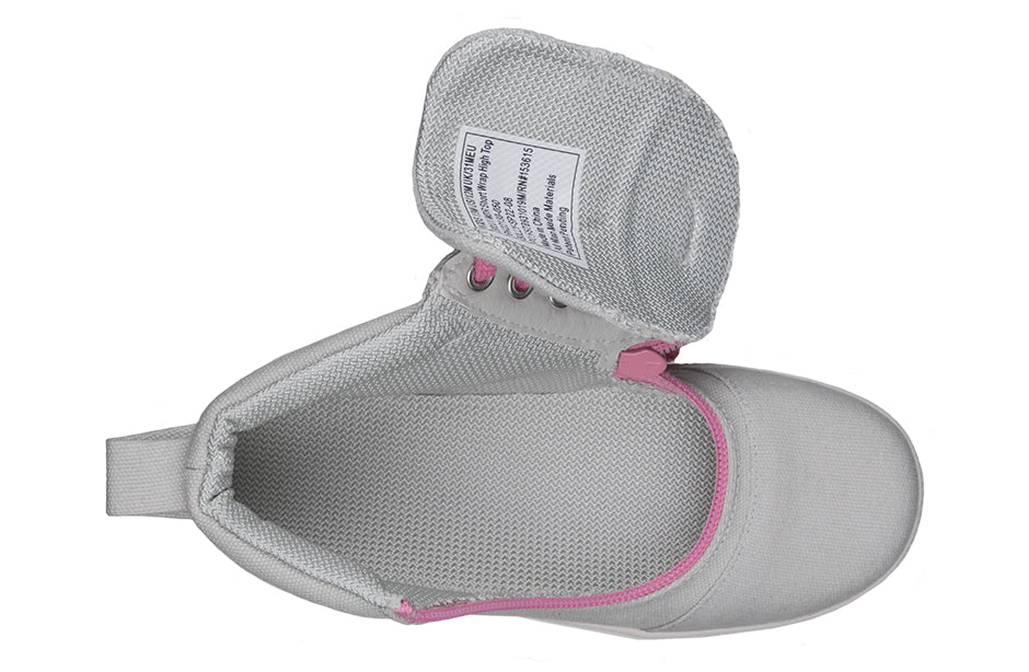 Billy Footwear (Toddlers) DR Fit  - Short Wrap High Top DR Canvas Grey / Pink