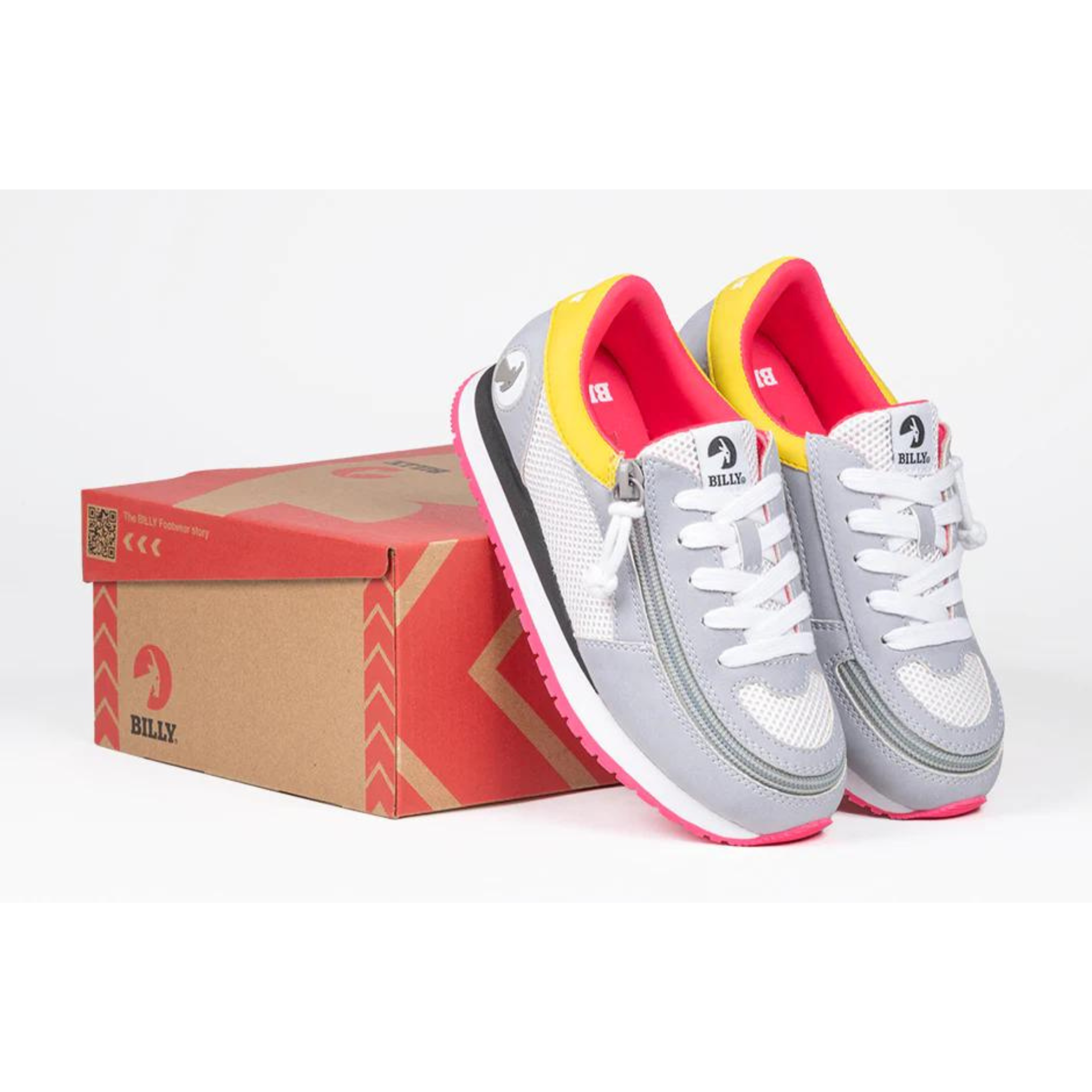 Billy Footwear (Kids) - Trainers Faux Suede Grey / Pink