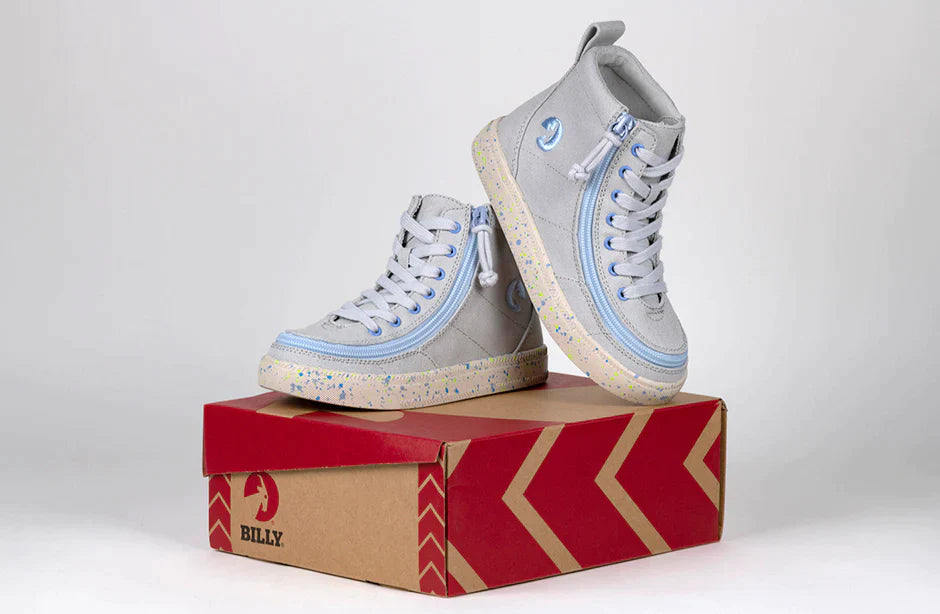 Billy Footwear (Toddlers) - High Top Canvas Grey / Blue Speckle