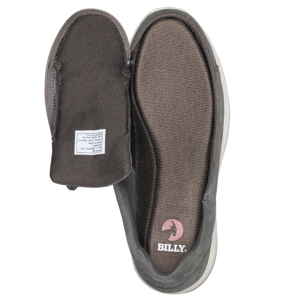 Billy Footwear (Mens) - Low Top Suede Comfort Grey