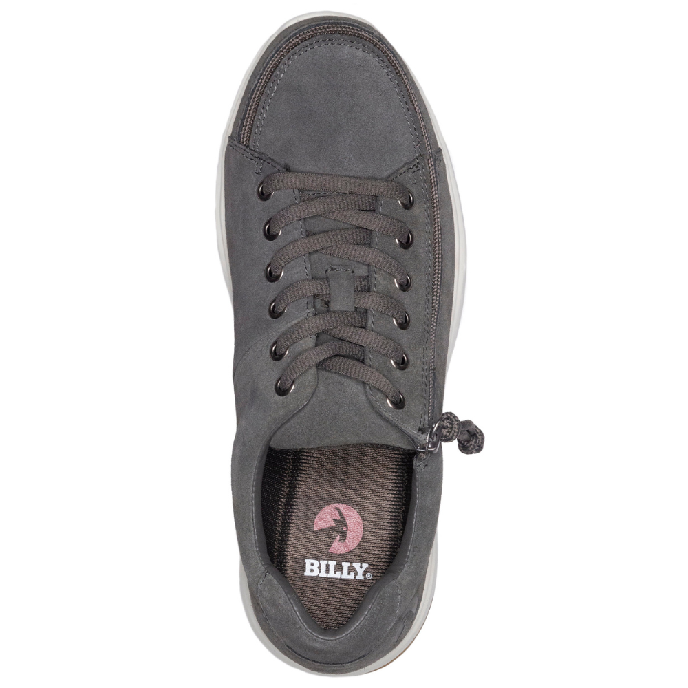 Billy Footwear (Mens) - Low Top Suede Comfort Grey