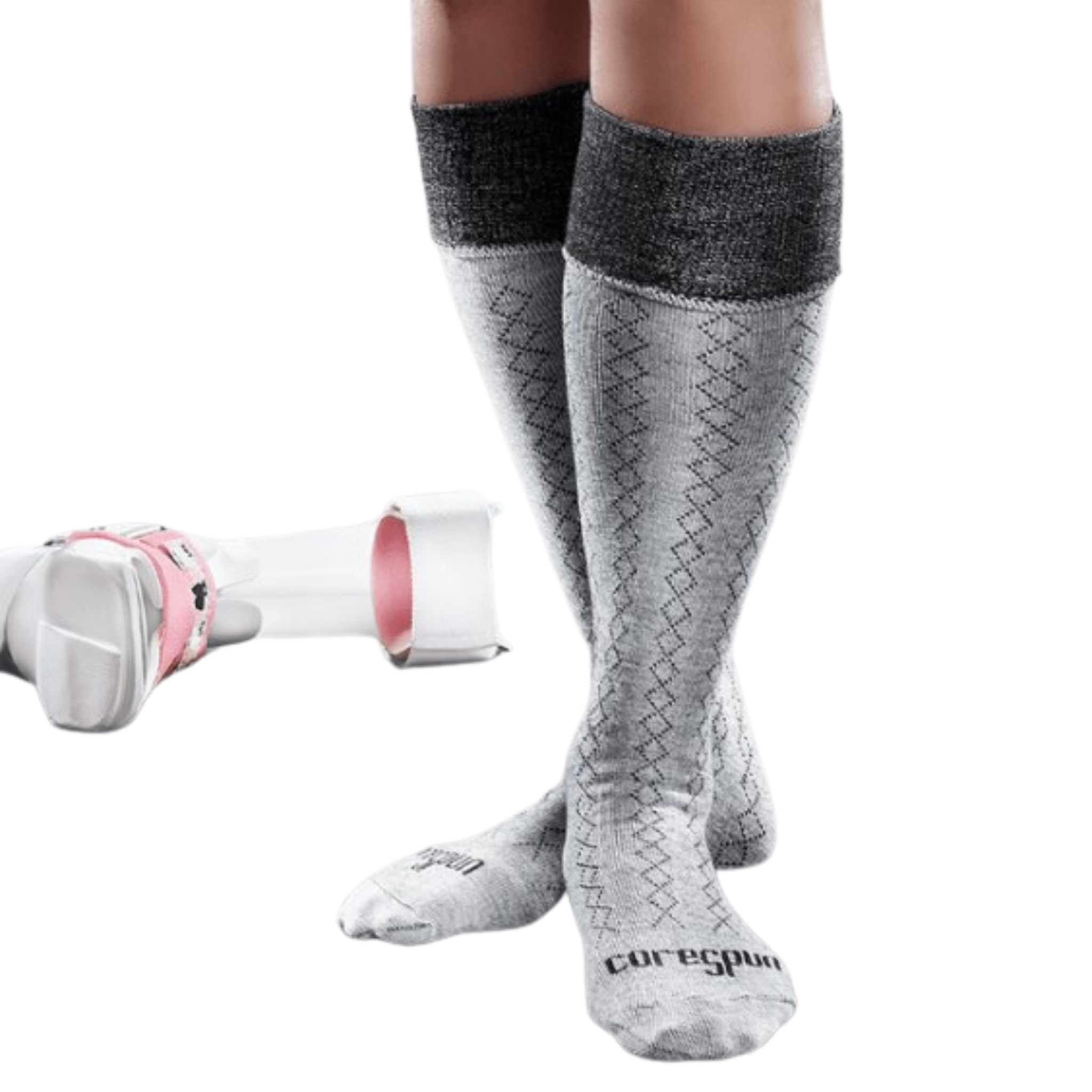 Knitrite - Patterned AFO Socks for Adults - Core Spun