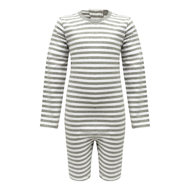 KayCey_long_sleeve_jumpsuit_for_special_needs_kids_and_older_children_zip_back_grey_white_stripe_front