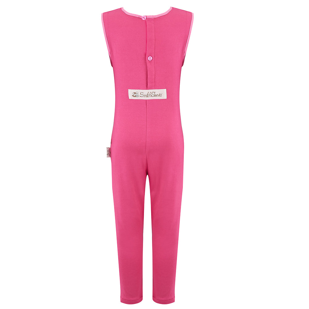 Scratch Sleeves Button Back Ankle Length Dungarees - Kids
