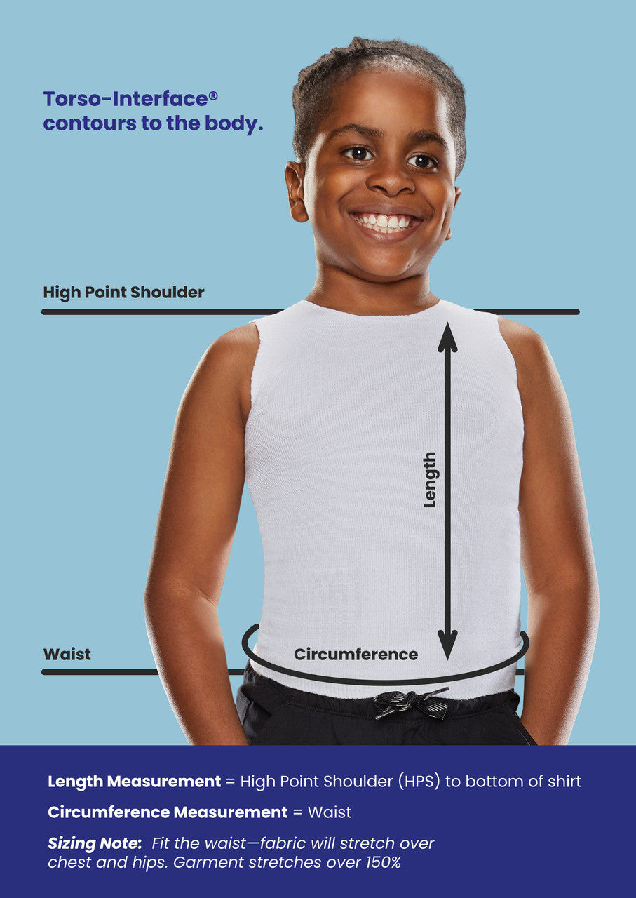 Knit-Rite - Toddler Torso Interface for Back Brace - Turtleneck with Sleeves for Mehta Procedure