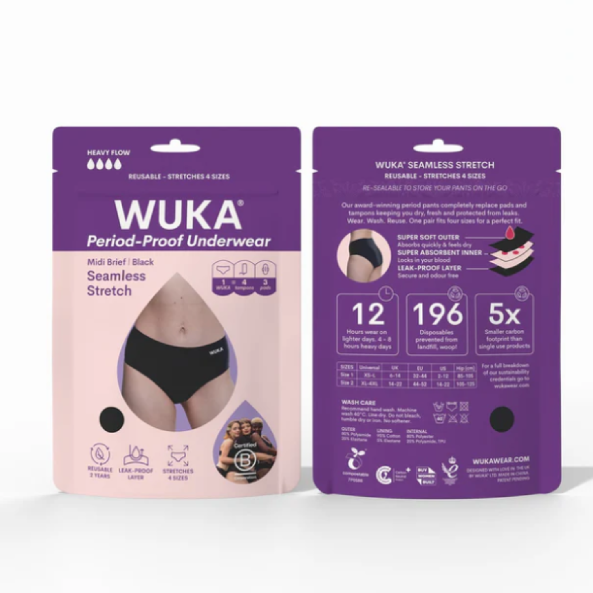 WUKA - Stretch™ Seamless Midi Period Pants - Heavy