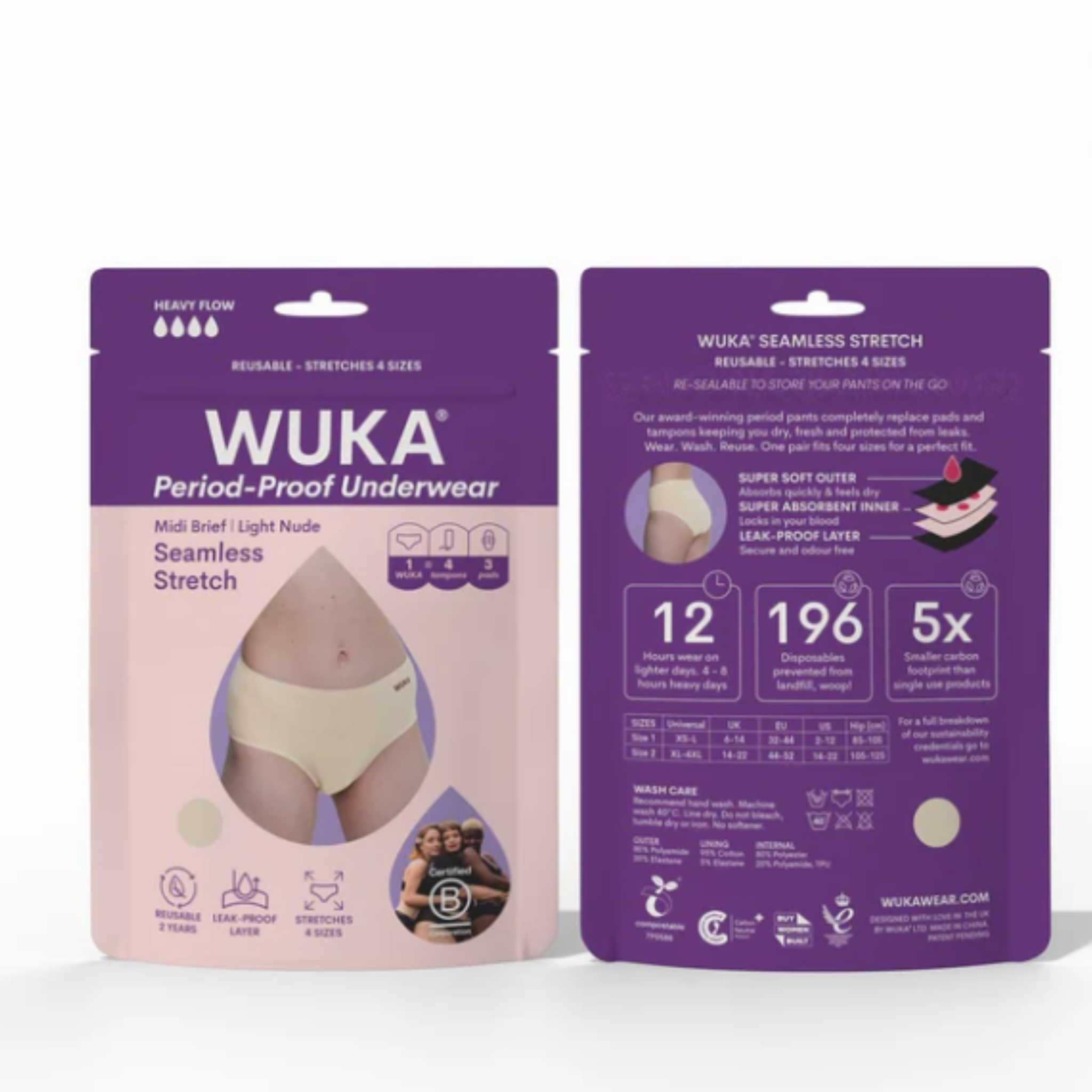 WUKA - Stretch™ Seamless Midi Period Pants - Heavy