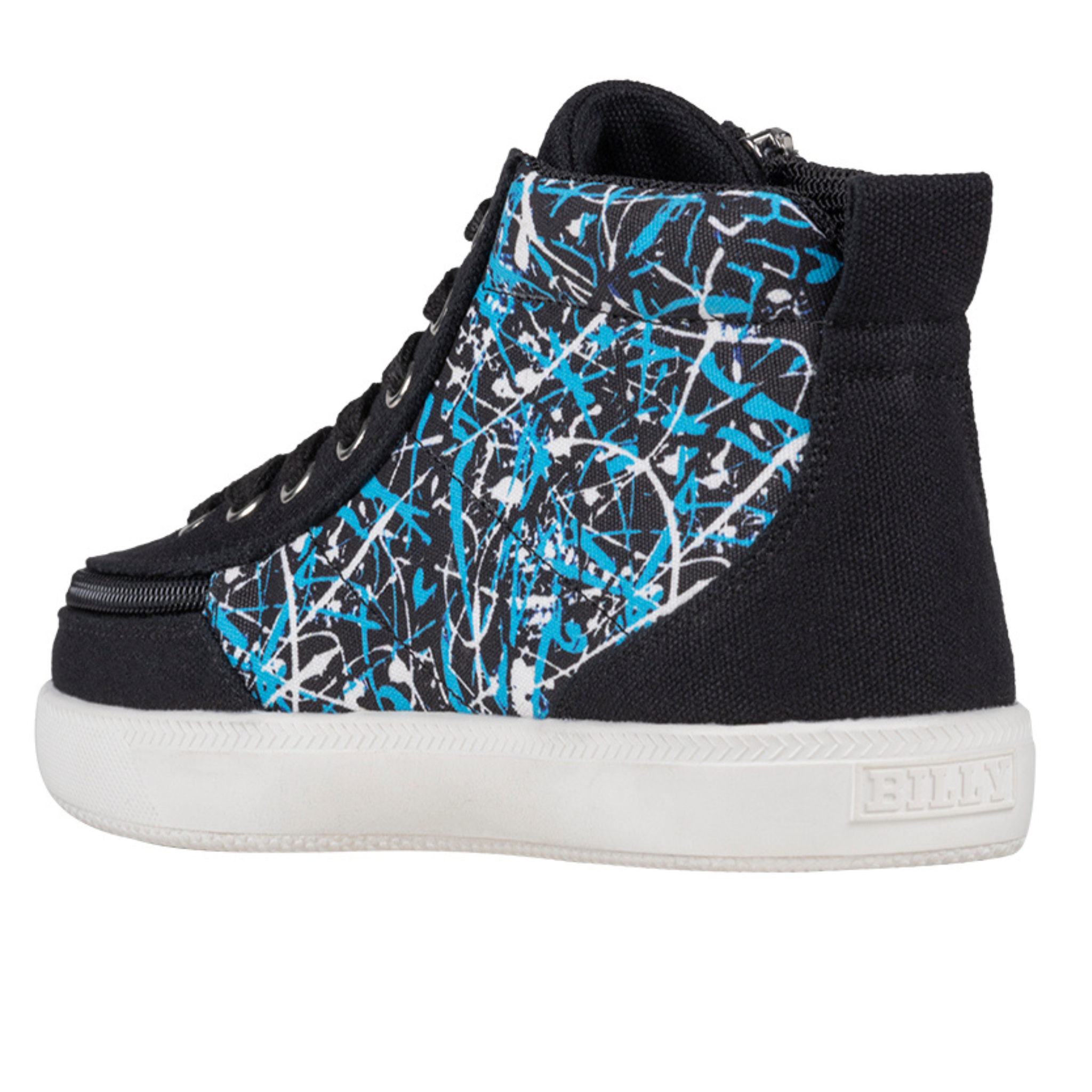 Billy Footwear (Toddlers) DR Fit - High Top DR Black Graffiti Canvas Shoes