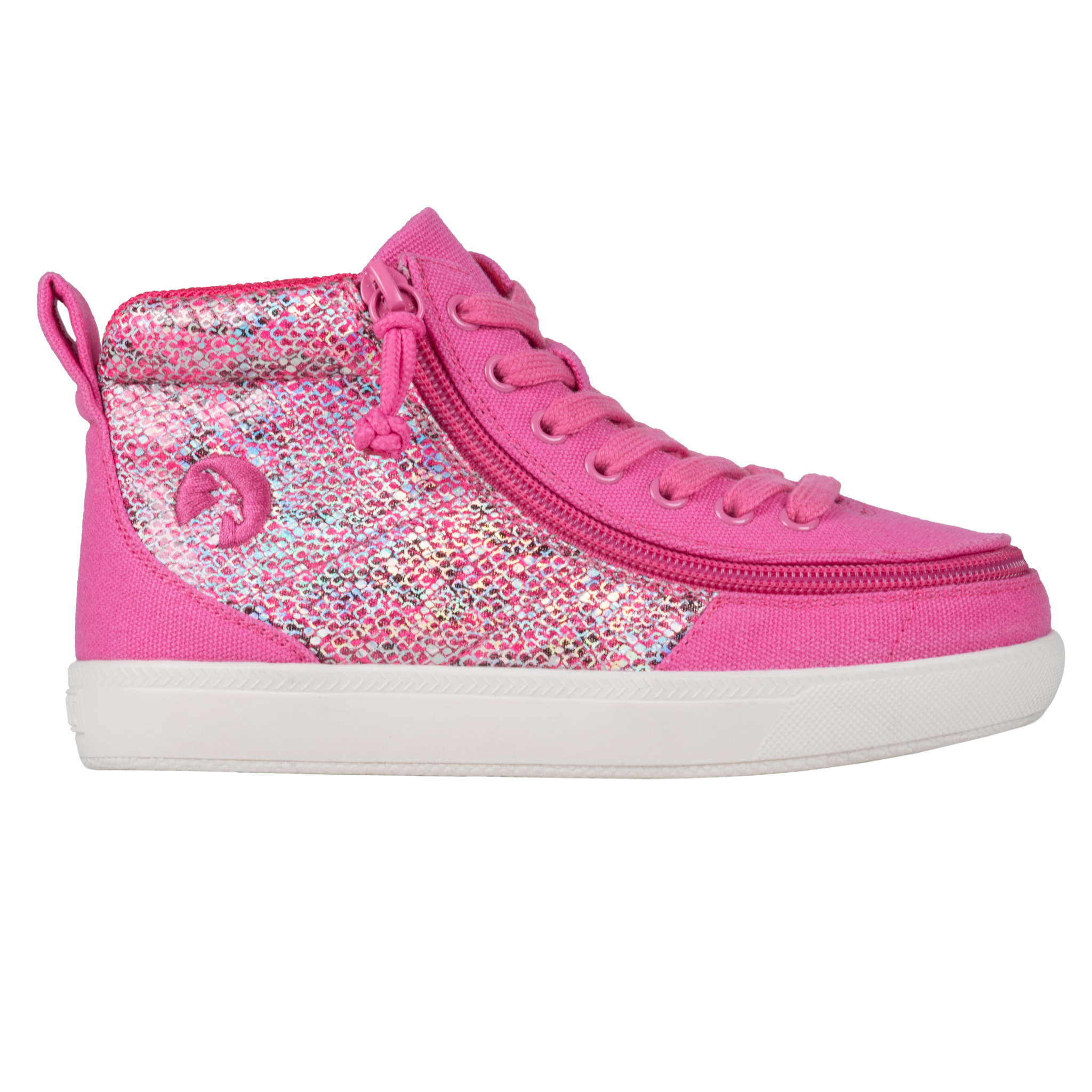 Billy Footwear (Toddlers) DR Fit  - High Top DR Fuchsia Snake Canvas Shoes