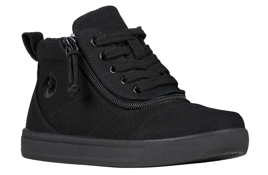 Billy Footwear (Kids) DR Fit - Short Wrap High Top DR Canvas Black to the Floor