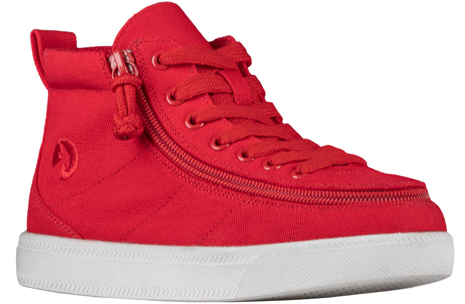 Billy Footwear (Kids) DR Fit - High Top DR Canvas Red