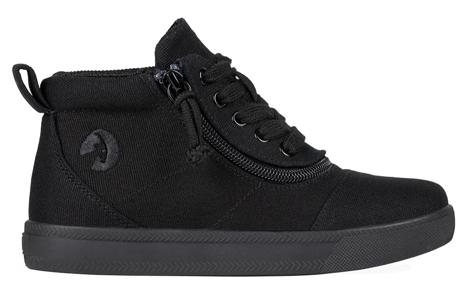 Billy Footwear (Kids) DR Fit - Short Wrap High Top DR Canvas Black to the Floor