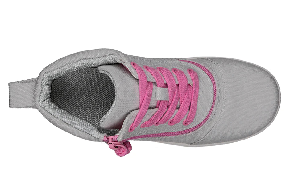 Billy Footwear (Kids) DR Fit- Short Wrap High Top DR Canvas Grey / Pink