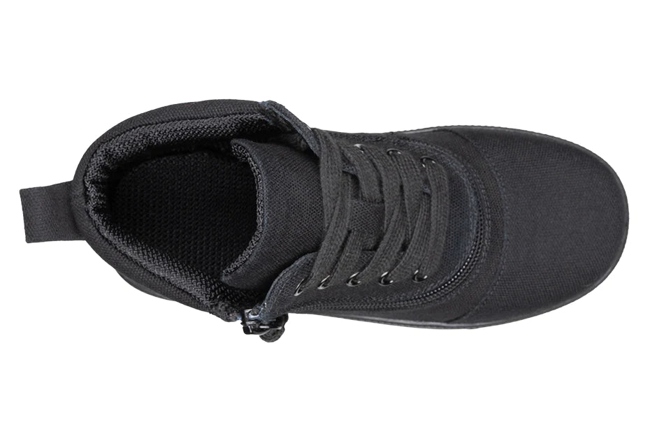 Billy Footwear (Kids) DR Fit - Short Wrap High Top DR Canvas Black to the Floor
