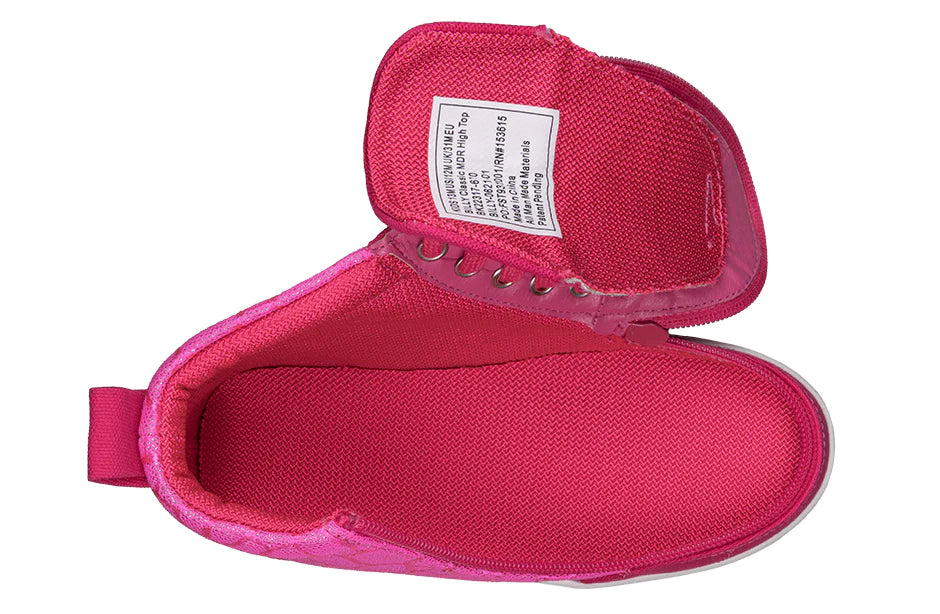 Billy Footwear (Kids) DR Fit - High Top DR Canvas Pink Print