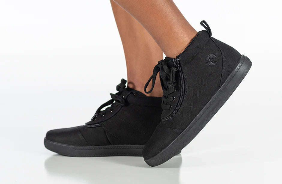 Billy Footwear (Kids) DR Fit - Short Wrap High Top DR Canvas Black to the Floor