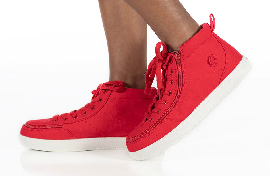 Billy Footwear (Kids) DR Fit - High Top DR Canvas Red