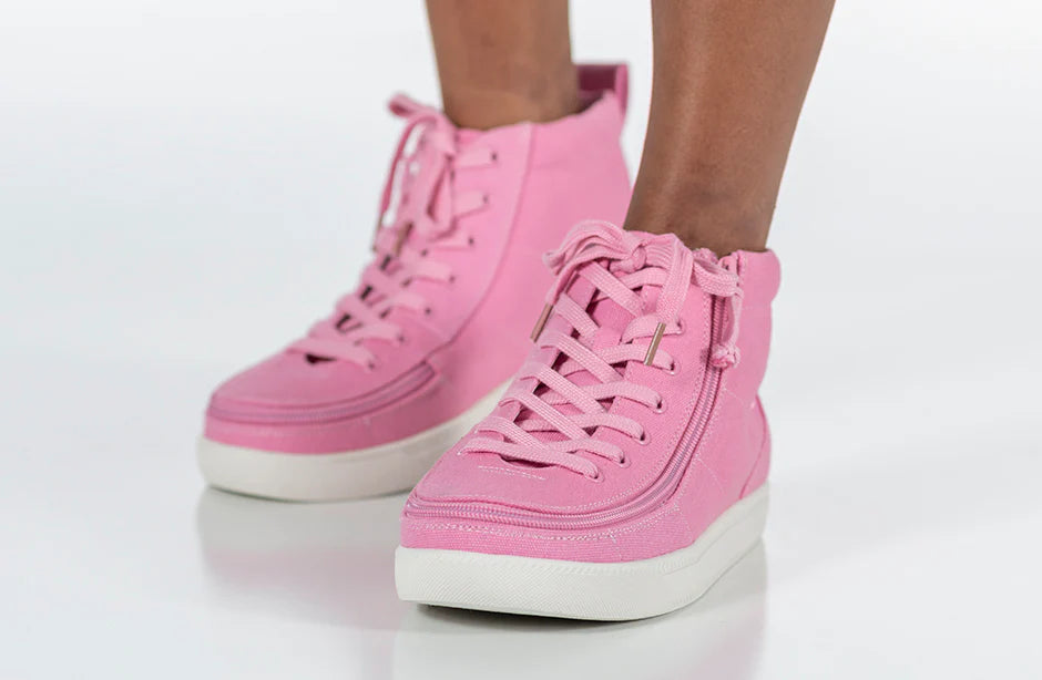 Billy Footwear (Kids) DR Fit - High Top DR Canvas Pink