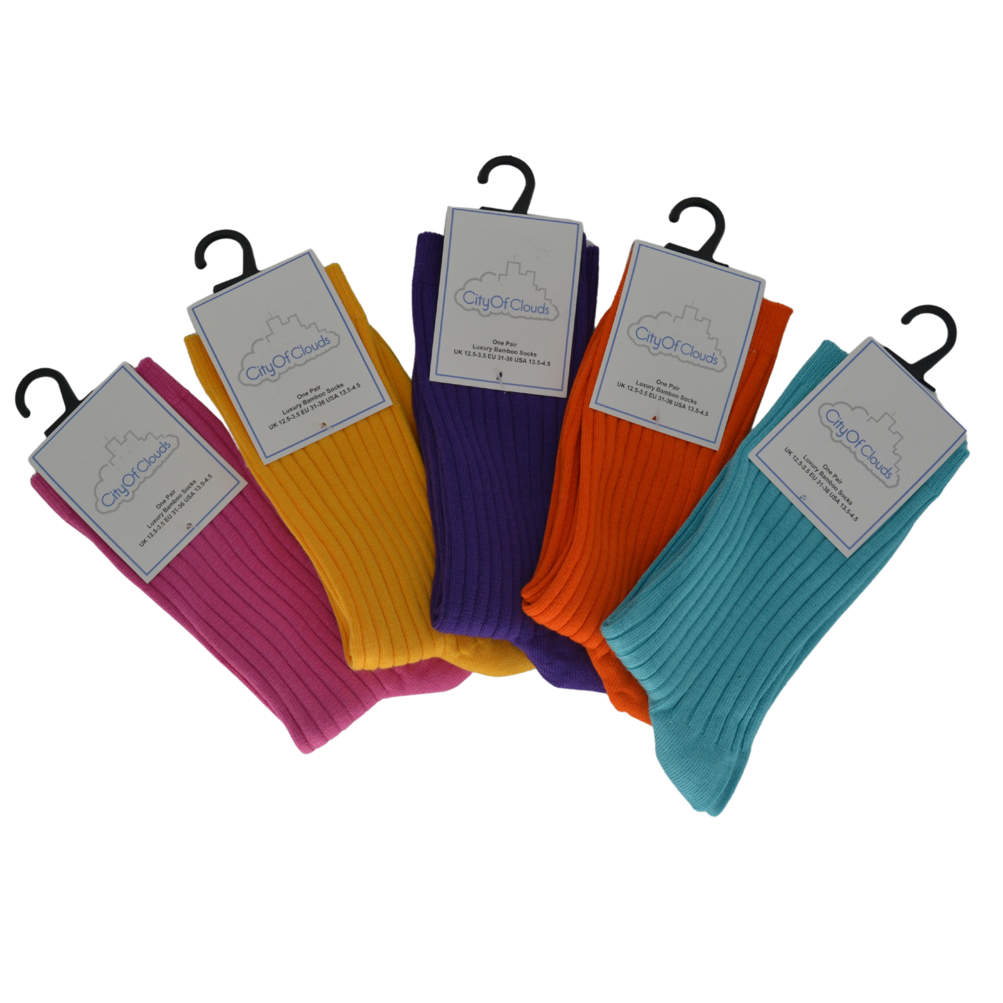 City of Clouds - Bamboo Cotton Blend Ribbed Socks