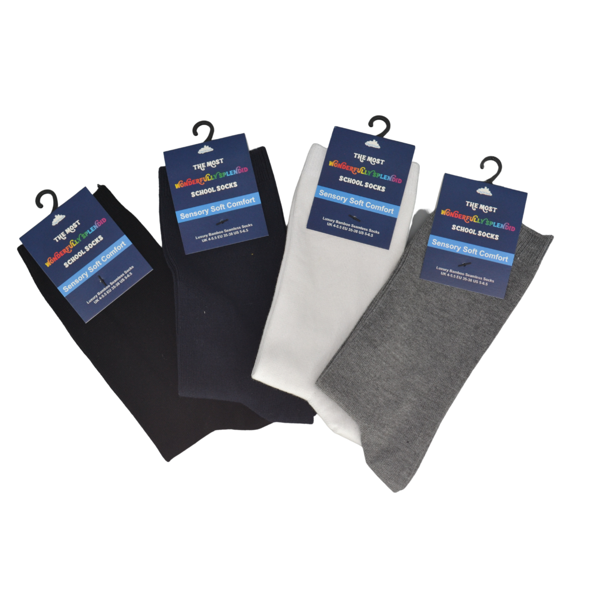 City of Clouds - Kids Bamboo School Calf Socks