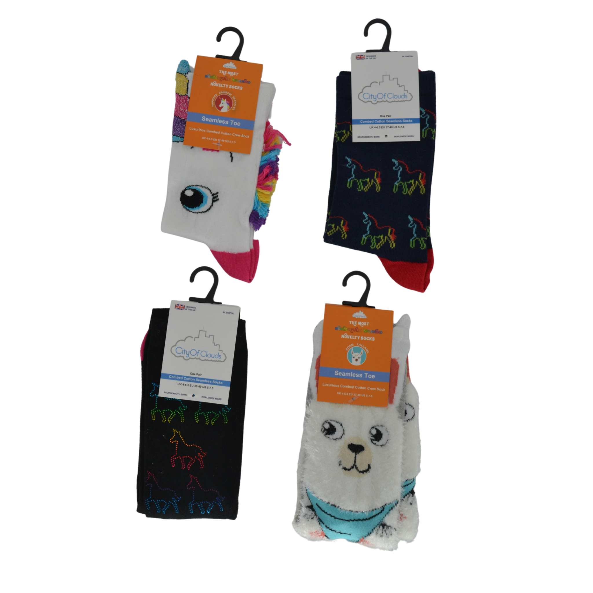 City of Clouds - Combed Cotton Novelty Print Socks