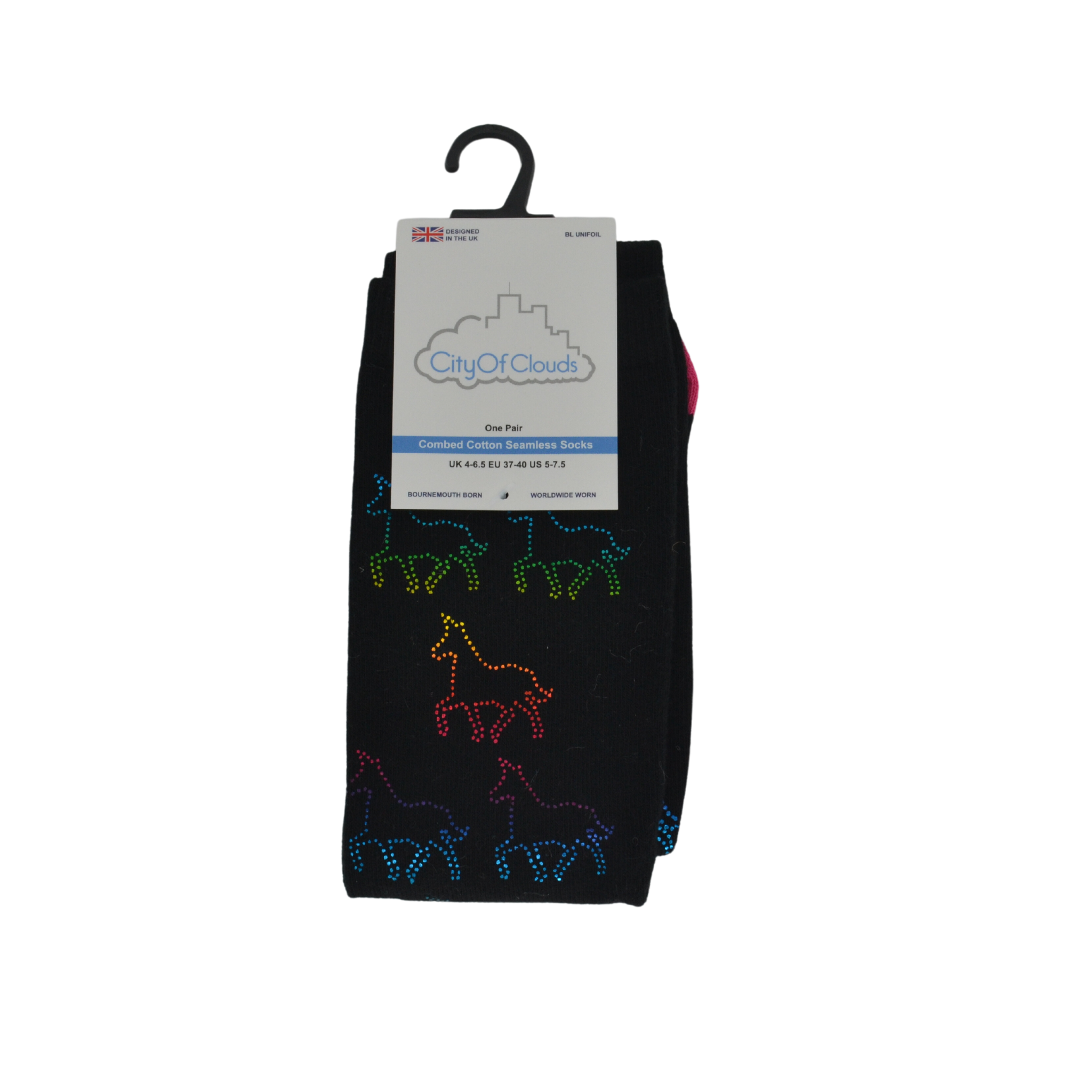 City of Clouds - Combed Cotton Novelty Print Socks