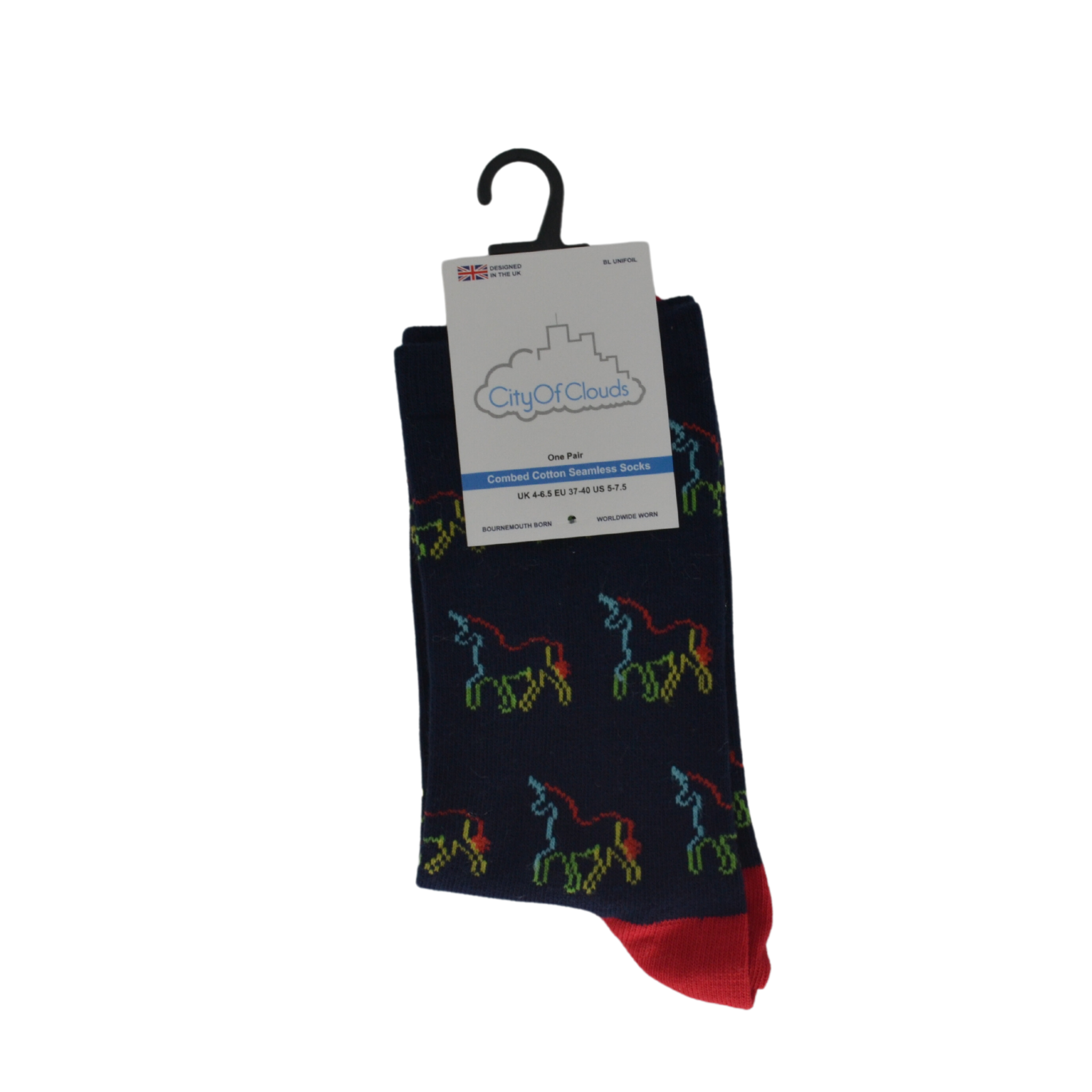 City of Clouds - Combed Cotton Novelty Print Socks - Kids & Adults