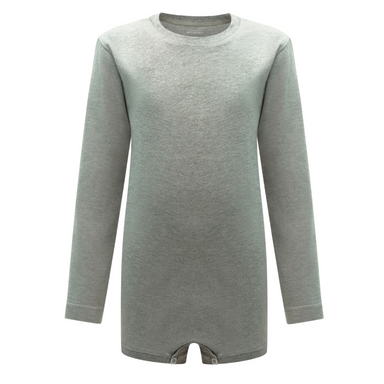 front of a grey bodysuit