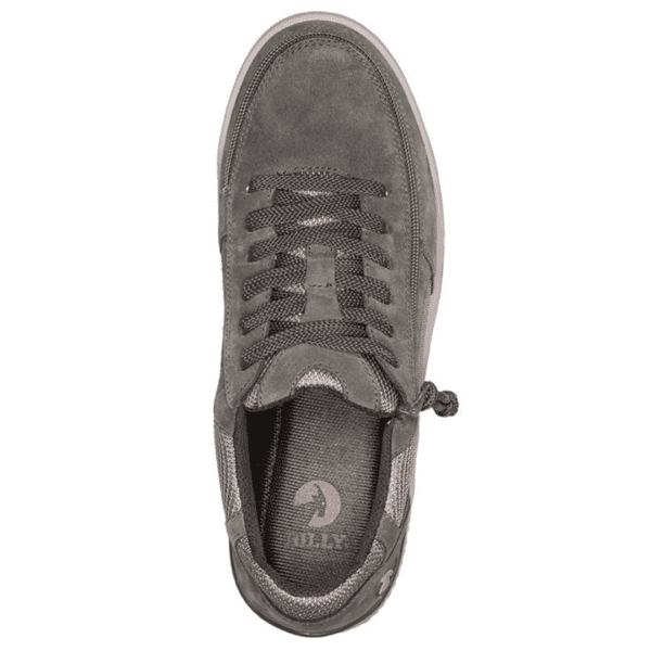 BILLY FOOTWEAR (MENS) - CHARCOAL & GREY FAUX SUEDE TRAINERS