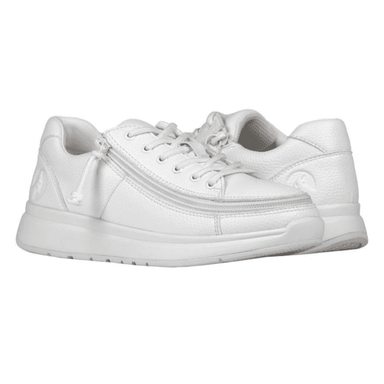 BILLY FOOTWEAR (WOMENS) - LOW TOP WHITE FAUX LEATHER SHOES*