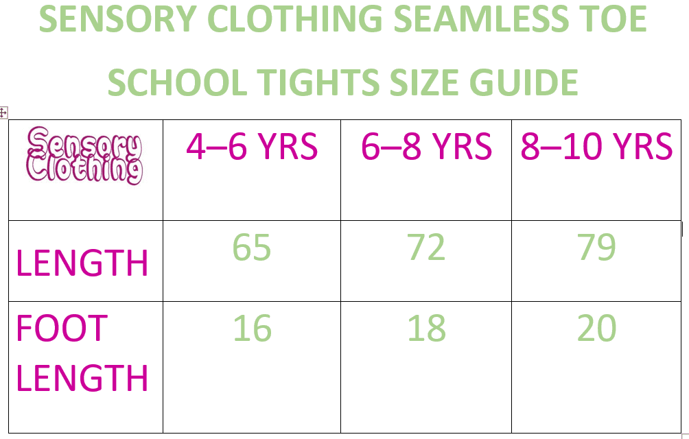 School Tights - Sensory Clothing (IE) - 4 Colours available