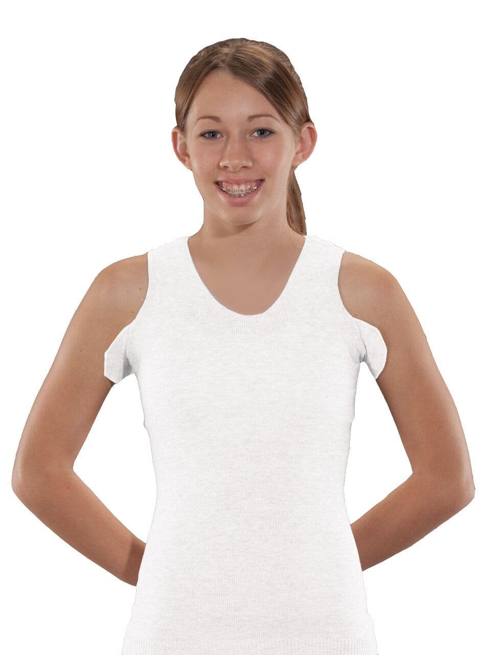 Seamless Unisex Vest - Torso Brace Interface - VNeck + Bilateral Axilla Flaps - Grey Or White - from
