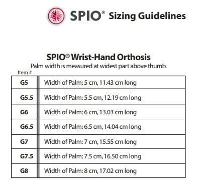 SPIO Wrist Hand Orthosis Compression Glove - Deep pressure - sold as single