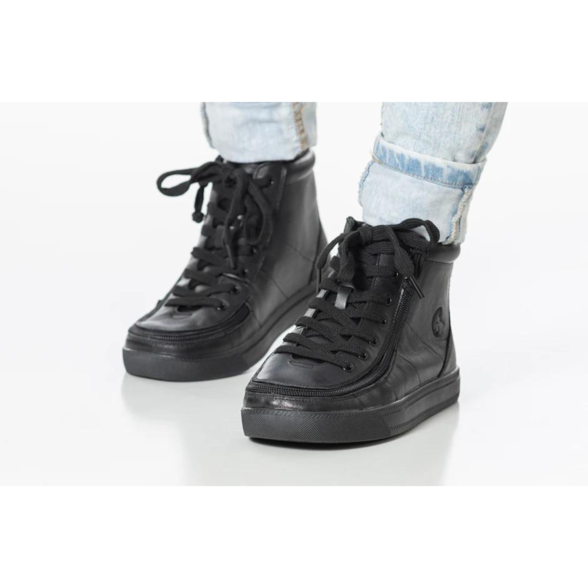 Billy Footwear (Toddlers) DR II Fit - High Top DR Black Leather Shoes