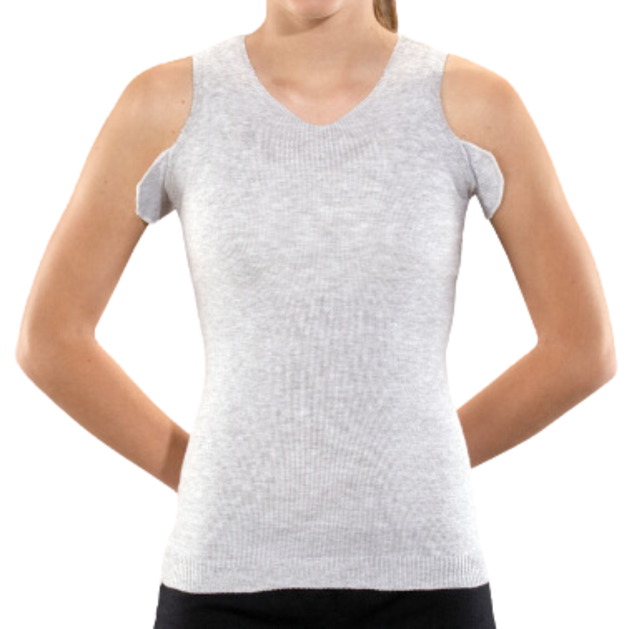 Knit-Rite - Unisex Seamless Vest Torso Interface for Brace- V-Neck with Double Axilla Flaps