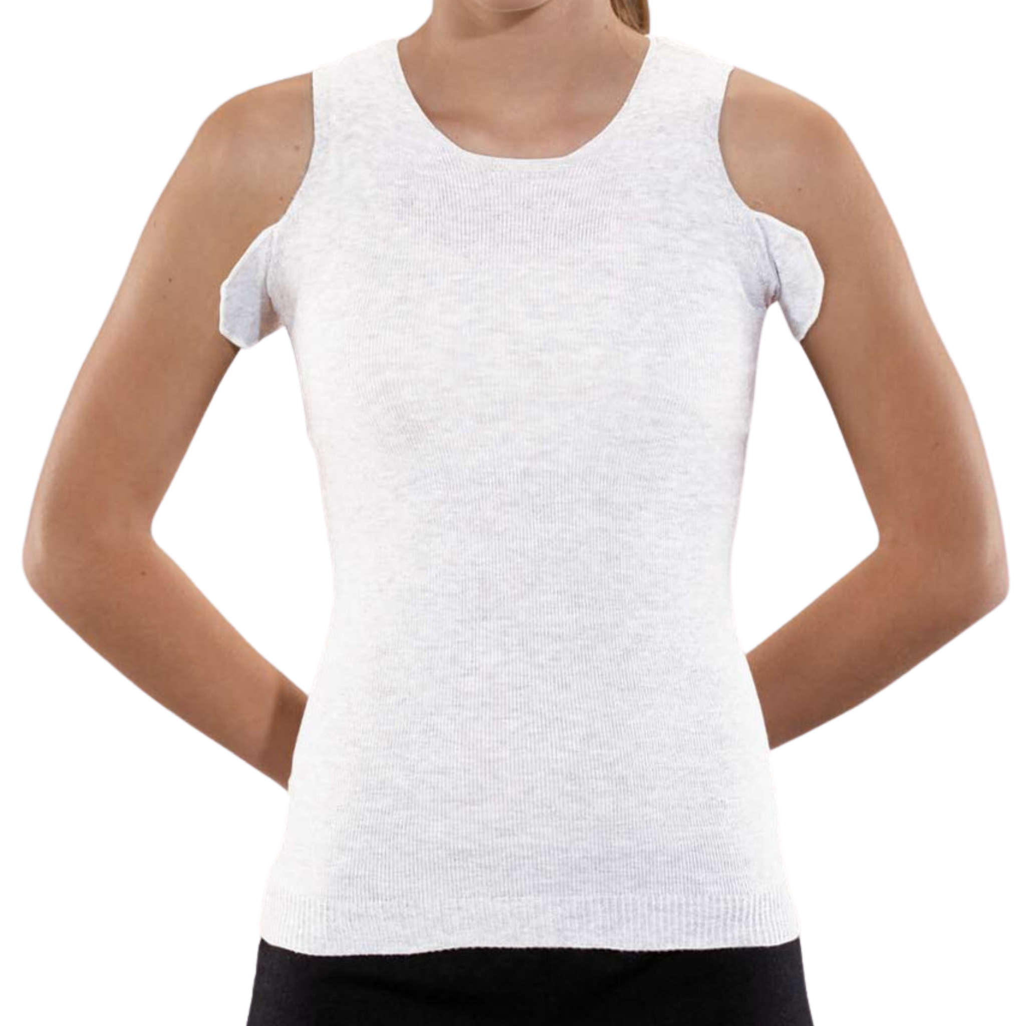 Knit-Rite - Unisex Seamless Vest Torso Interface for Brace - Crew Neck with Double Axilla Flaps