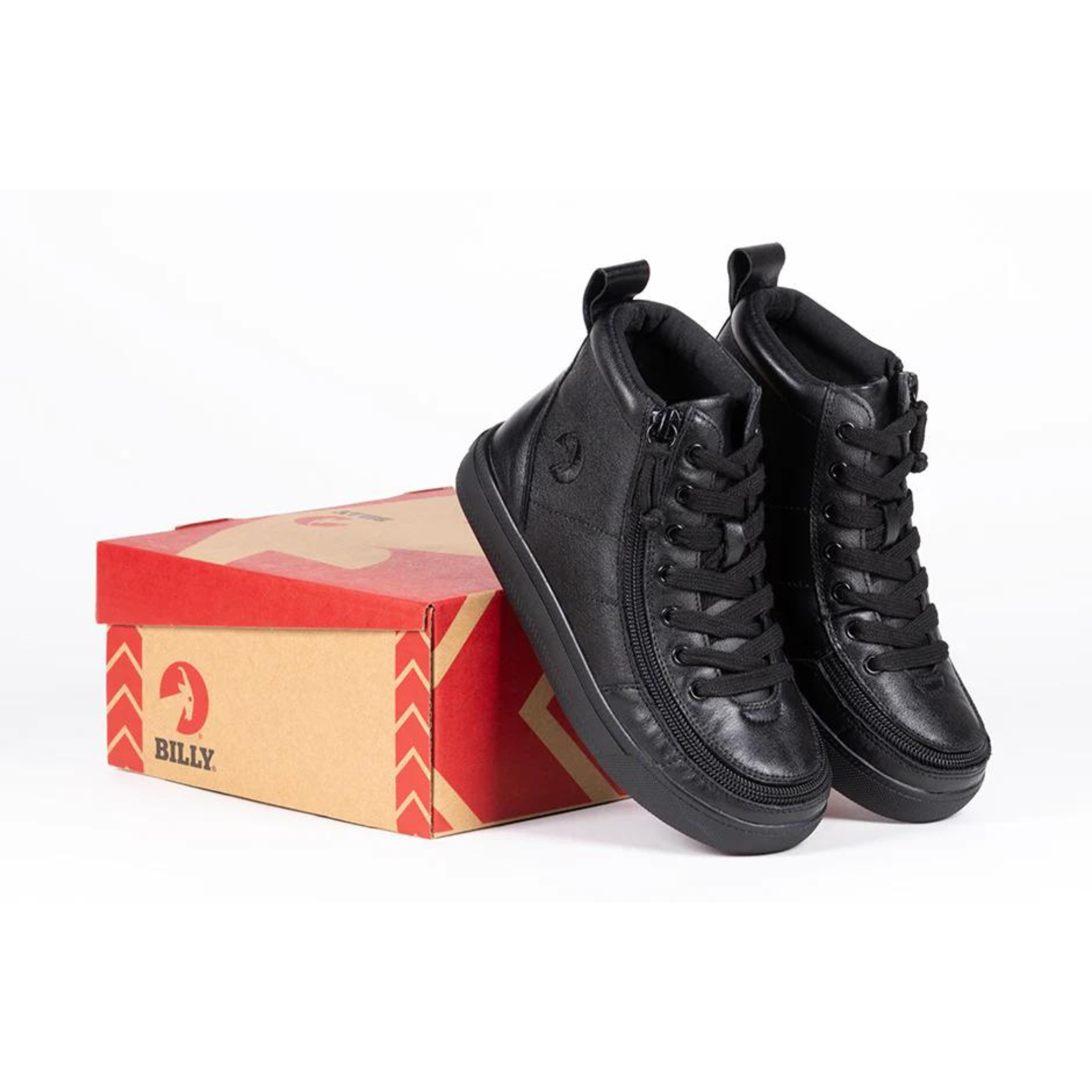 Billy Footwear (Kids) DR II Fit - High Top DR II Black Leather Shoes