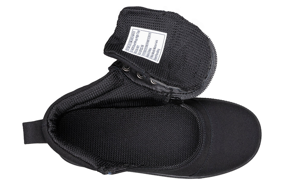 Billy Footwear D|R FIT (Toddler) - Short Wrap - High Top Canvas - Black to the Floor