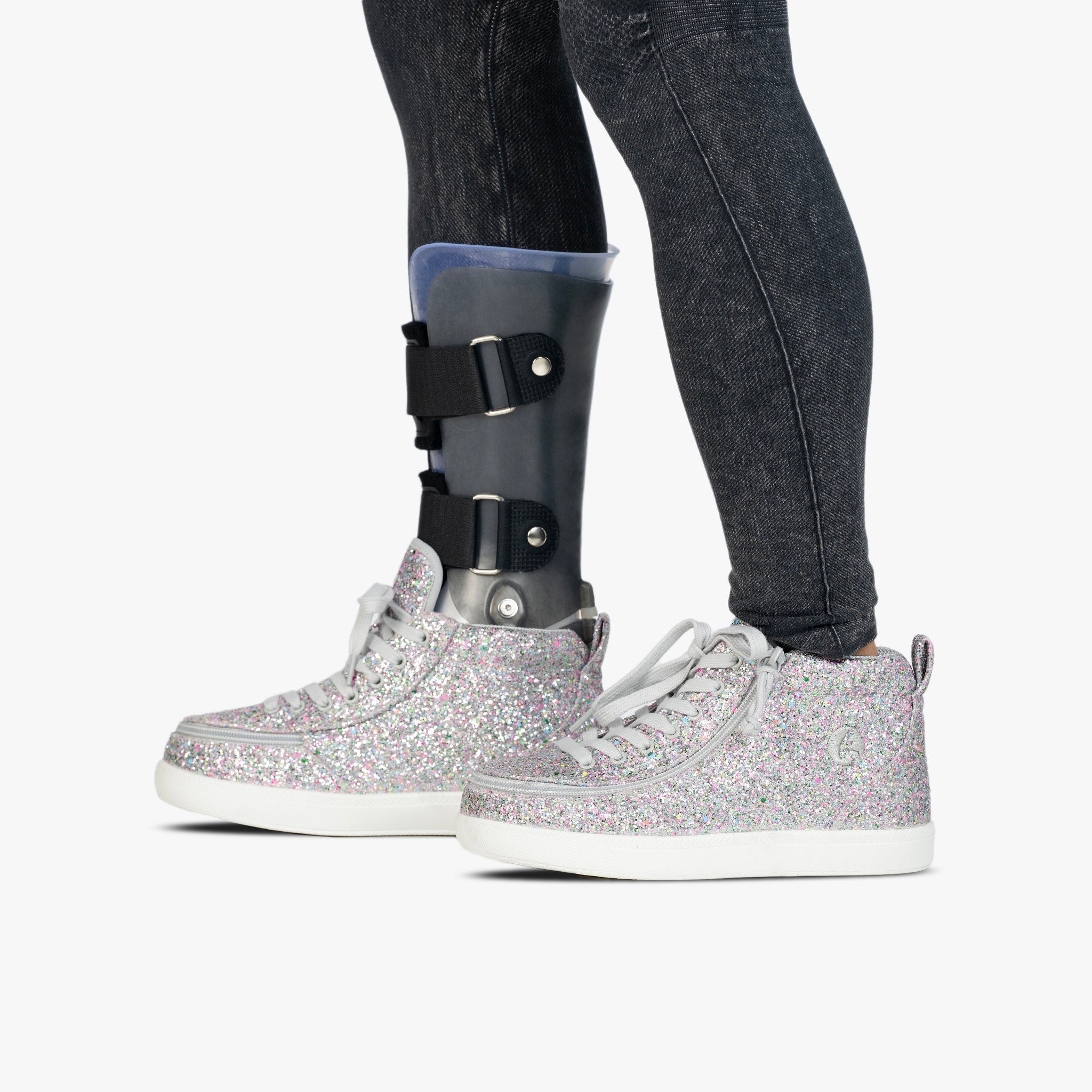 Billy Footwear DR II Fit (Kids) - High Top Glitter Shoes