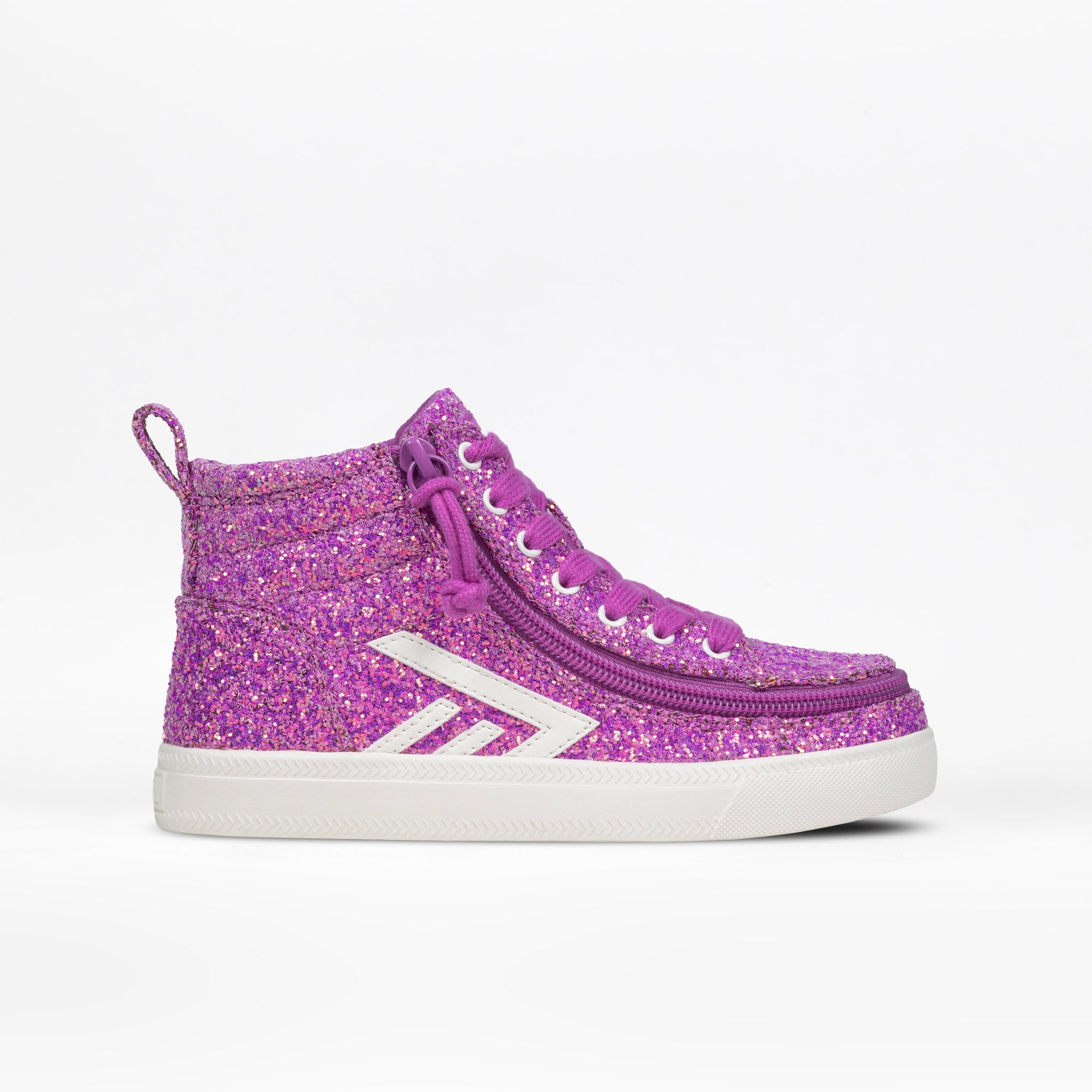 Billy Footwear (Kids) - High Top Orchid Glitz CS Canvas Shoes