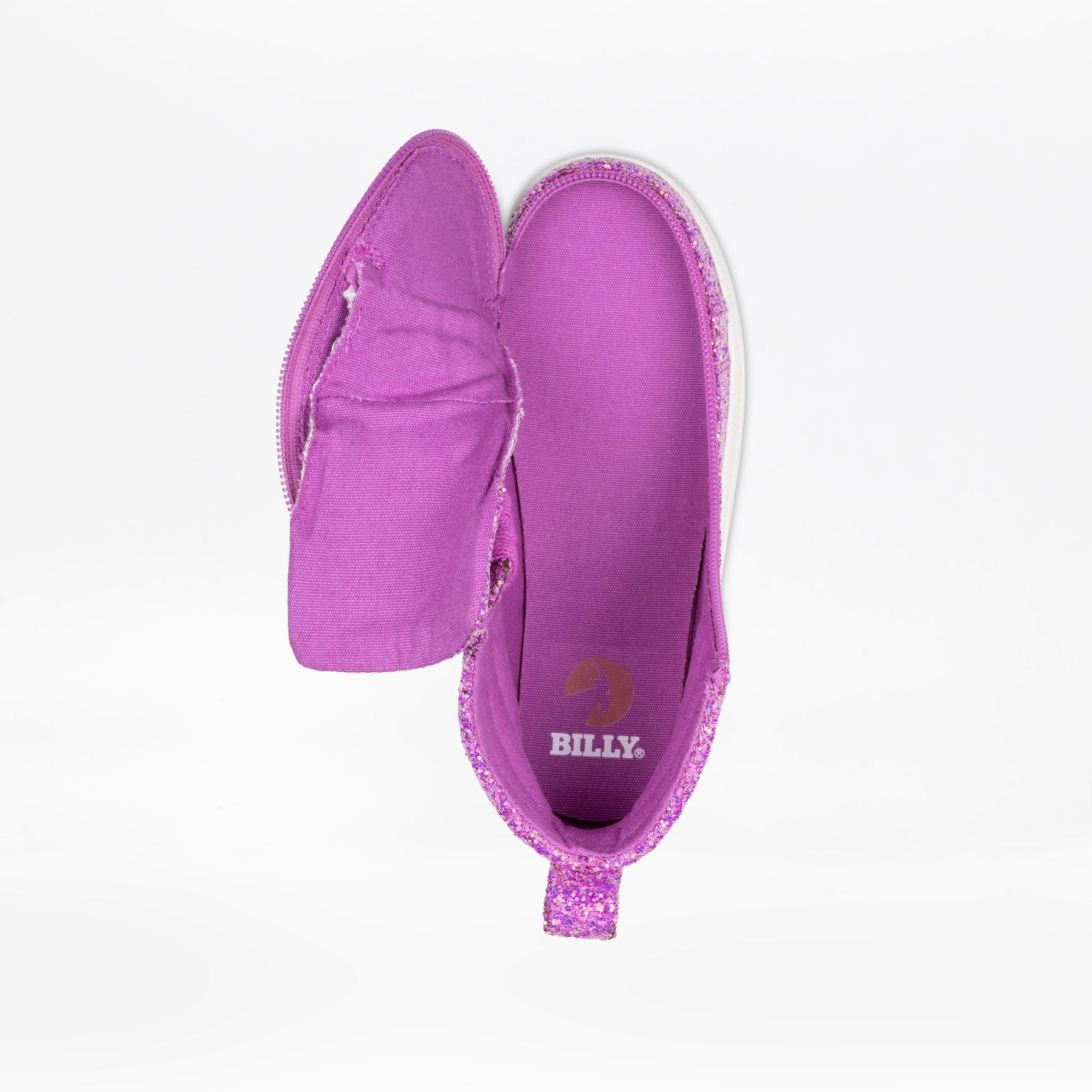 Billy Footwear (Kids) - High Top Orchid Glitz CS Canvas Shoes