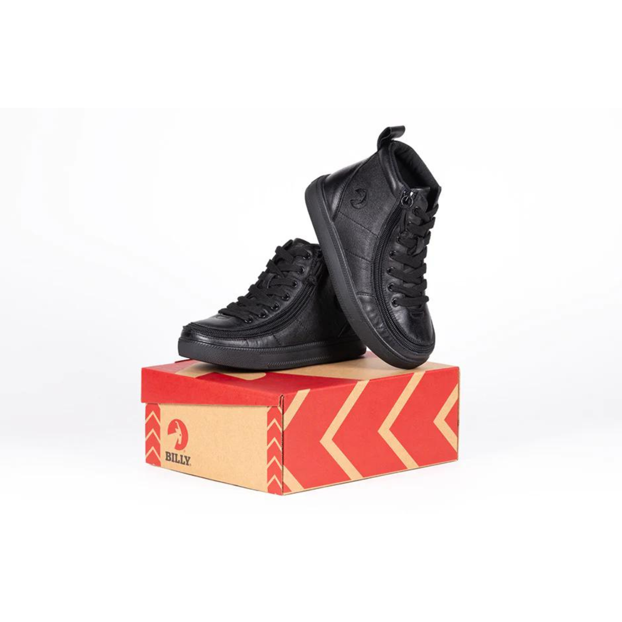 Billy Footwear (Kids) DR II Fit - High Top DR II Black Leather Shoes