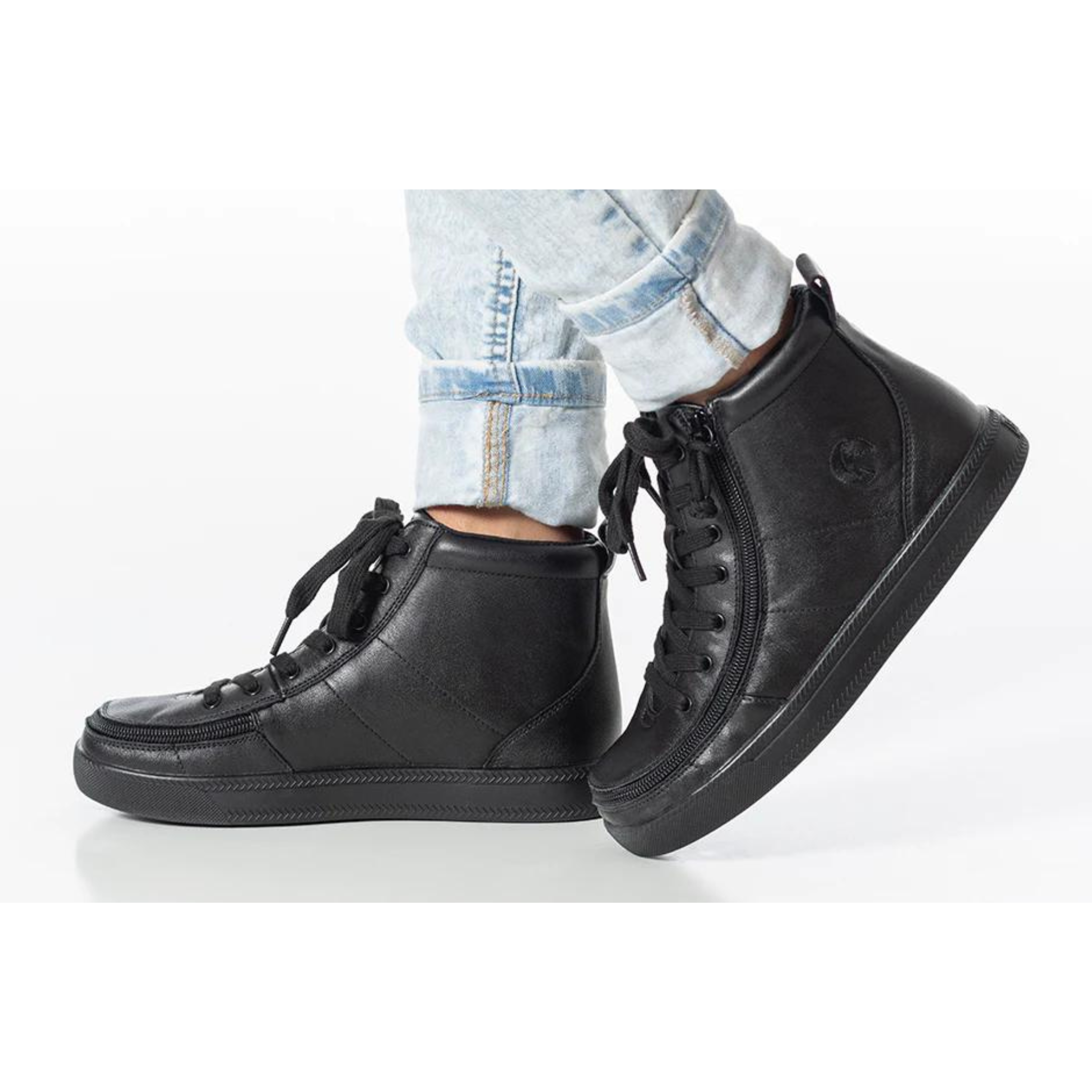 Billy Footwear (Kids) DR II Fit - High Top DR II Black Leather Shoes