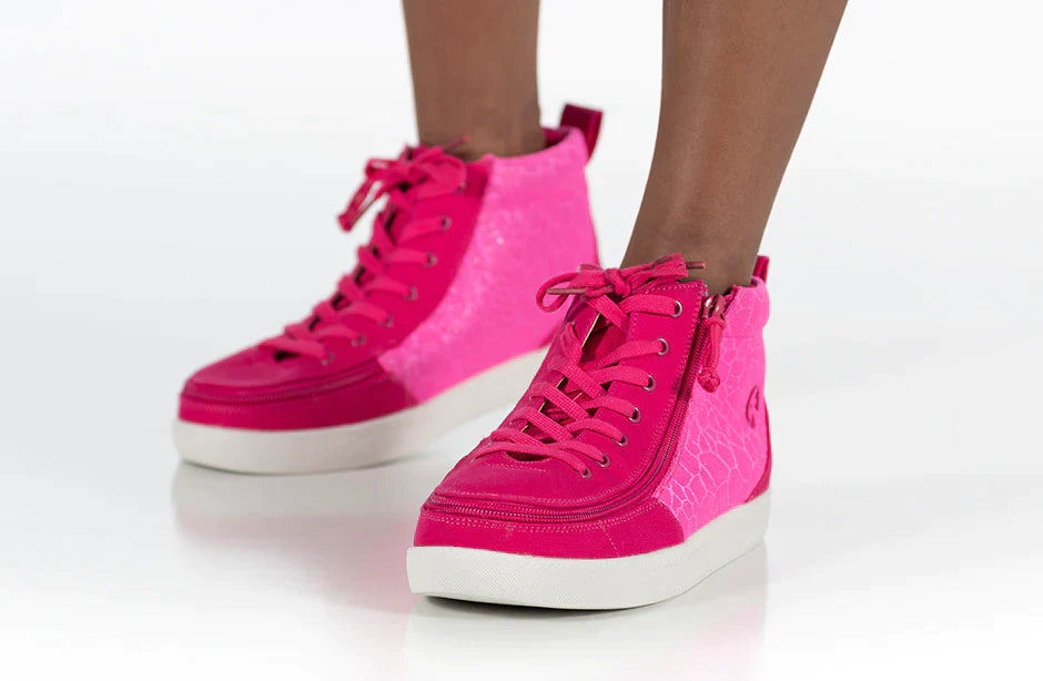 Billy Footwear D|R FIT (Toddler) - High Top Canvas - Pink Print