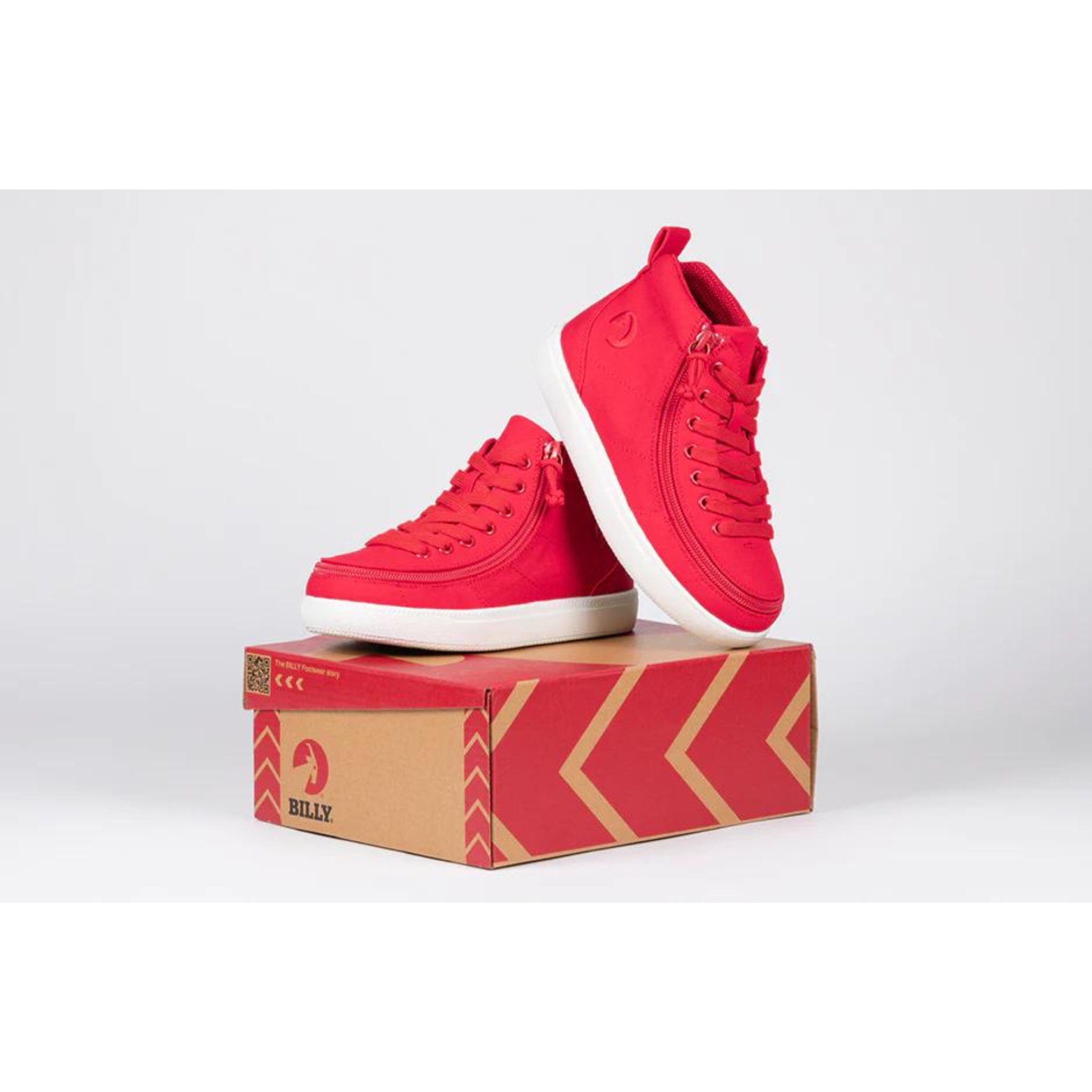 Billy Footwear (Kids) DR II Fit - High Top DR II Red Canvas Shoes