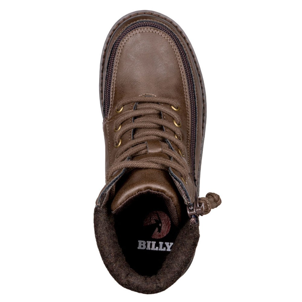 Billy Footwear (Kids) - Boot Lugs Faux Leather Brown